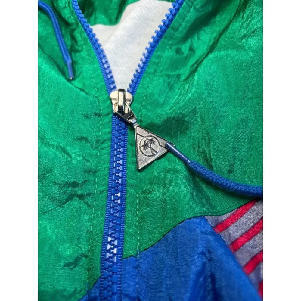 CASUAL ISLE Windbreaker XL Blue Colorblock Retro Lightweight
